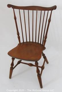 Windsor Spindleback Side Chair, circa 1930's, made by Nichols - Stone Co. Top rail to top rail width 24.5", center top rail height 35.5 x seat height 17". 