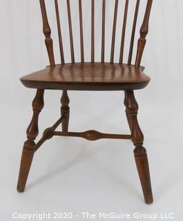 Windsor Spindleback Side Chair, circa 1930's, made by Nichols - Stone Co. Top rail to top rail width 24.5", center top rail height 35.5 x seat height 17". 