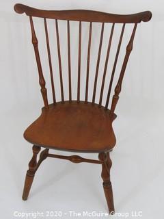 Windsor Spindleback Side Chair, circa 1930's, made by Nichols - Stone Co. Top rail to top rail width 24.5", center top rail height 35.5 x seat height 17". 