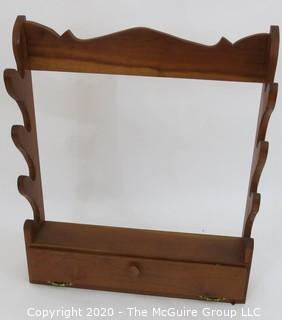 Cherrywood Wall Mount Gun Rack with Hinged Drawer Below; 26W x 6.5D x 29.5"T