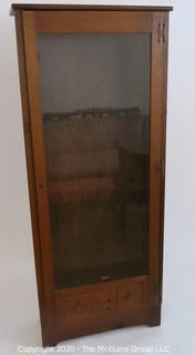 Wooden Gun Case with Bottom Drawer and Glass Paneled Door. 16.5W x 10.5D x 64"T 