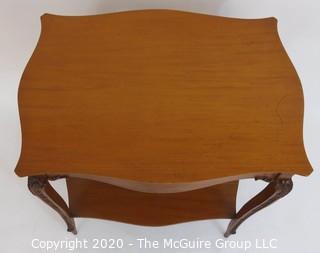 Vintage R J Horner French Style Mahogany Console Table, circa 1900; needs some repair as shown. 29" x 20" top, lower shelf height 9 3/8" 