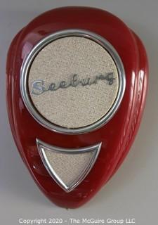 (2) Wall Mount Reproduction Red Seeburg Teardrop Jukebox Speakers; 17T x 11.5W x 5.5"D