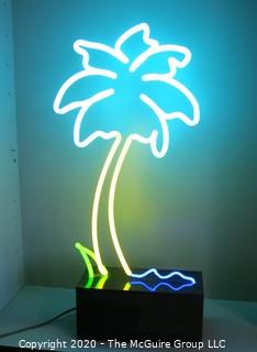 Neon Palm Tree; 25" x 10" x 5". Art