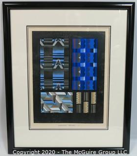 Vintage Framed Art Deco Pochoir Print RELIAS #11 by Edouard Benedictus. Outside Dimensions 19.5 x 23.5"; Image Size 11.75 x 15.75"