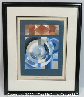 Vintage Framed Art Deco Pochoir Print RELIAS #3 by Edouard Benedictus. Outside Dimensions 19.5 x 24"; Image Size 12 x 15.5"