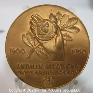 1950 Art Deco Medallic Art Company 50th Anniversary Bronze Medal - BRUNO MANKOWSKI; 2 23/32"; 170 grams