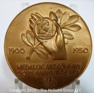 1950 Art Deco Medallic Art Company 50th Anniversary Bronze Medal - BRUNO MANKOWSKI; 2 23/32"; 170 grams