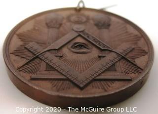 1887 Masonic Medal Commemorative of the Centennial of the Grand Lodge of Maryland, AF & AM; 1 24/32"; 48g 