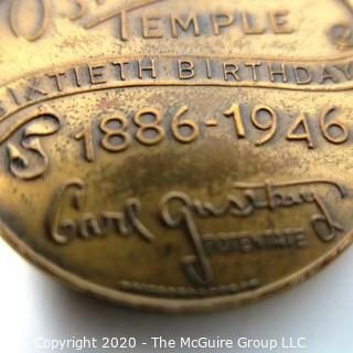 1946 Medal from the Osiris Temple 60th Birthday Wheeling, West Virginia; 1 11/32"; 16 grams