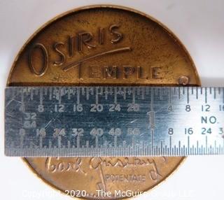 1946 Medal from the Osiris Temple 60th Birthday Wheeling, West Virginia; 1 11/32"; 16 grams