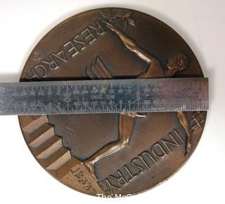 1933 Art Deco Bronze Medal for the Chicago Century of Progress Exposition by Medallic Art Company NY, Designed by Emil R. Zettler; 2 23/32"; 139 grams 