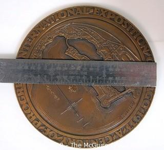 1933 Art Deco Bronze Medal for the Chicago Century of Progress Exposition by Medallic Art Company NY, Designed by Emil R. Zettler; 2 23/32"; 139 grams 