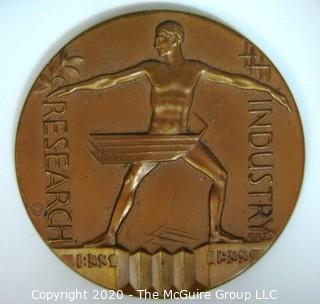 1933 Art Deco Bronze Medal for the Chicago Century of Progress Exposition by Medallic Art Company NY, Designed by Emil R. Zettler; 1 15/32"; 23 grams