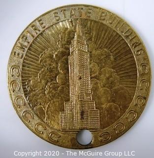 1939 Souvenir of Worlds Fair New York - Empire State Building Medal; 1 7/32"; 10 grams