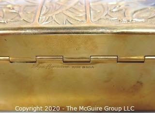 Art Deco Brass Trinket Box Elgin American Featuring Leaping Gazelles