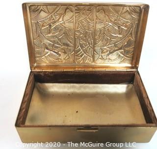 Art Deco Brass Trinket Box Elgin American Featuring Leaping Gazelles