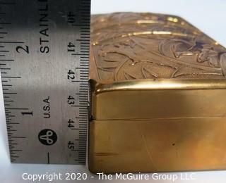 Art Deco Brass Trinket Box Elgin American Featuring Leaping Gazelles