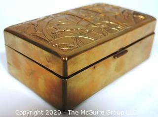 Art Deco Brass Trinket Box Elgin American Featuring Leaping Gazelles