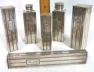 Art Deco Six Piece International Silver Sterling Dresser or Vanity Kit; 527g 