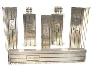 Art Deco Six Piece International Silver Sterling Dresser or Vanity Kit; 527g 