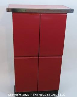 Free Standing Metal "Diner" Cabinet; 25"W x 14"D x 41.5"T