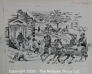 Vintage Al Banx Signed Cartoon Board, Measures approximately 14" x 11".