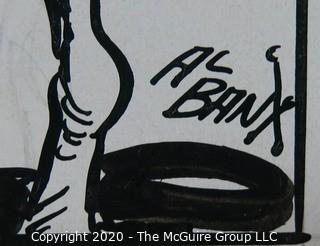 Vintage Al Banx Signed Cartoon Board, Measures approximately 14" x 11".