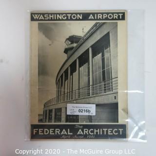 Vintage The Federal Architect Magazine, April - June 1941 - Washington Airport 