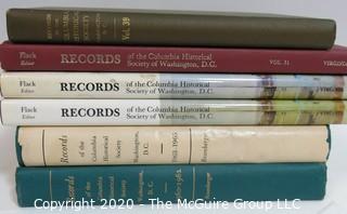 6 Hard Cover Copies of the Records of  The Columbia Historical Society, Washington DC