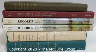 6 Hard Cover Copies of the Records of  The Columbia Historical Society, Washington DC