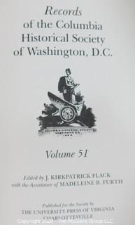 6 Hard Cover Copies of the Records of  The Columbia Historical Society, Washington DC