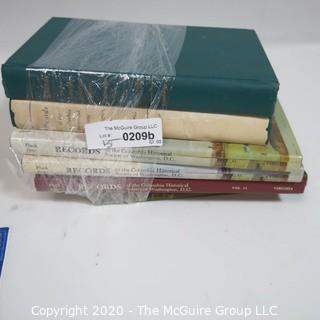 6 Hard Cover Copies of the Records of  The Columbia Historical Society, Washington DC