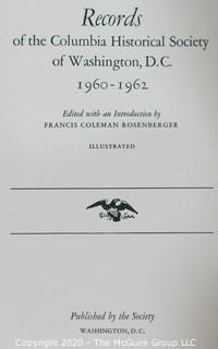 6 Hard Cover Copies of the Records of  The Columbia Historical Society, Washington DC