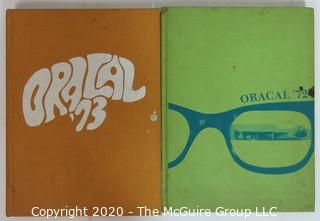 Two Copies of the Oracle, the Yearbook from Orangeburg Calhoun Tec High School 1972 & 1973