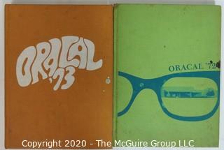 Two Copies of the Oracle, the Yearbook from Orangeburg Calhoun Tec High School 1972 & 1973