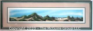 Long Narrow Framed Print of Beach Scene, Signed by Artist Larry Johnson and Numbered. 