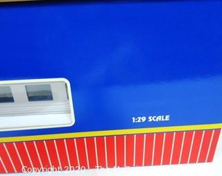 Set of Three USA Trains  Santa Fe "Super Chief" Extruded Aluminum Passenger Coach Car.  Includes Coach Car #1 (R31001 ), Sleeper Car #1 (R31004) & Observation Car (R31000). All are New in the Box.  