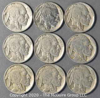 (9) Buffalo Nickels