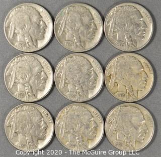 (9) Buffalo Nickels