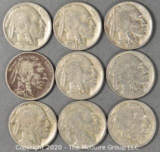 (9) Buffalo Nickels