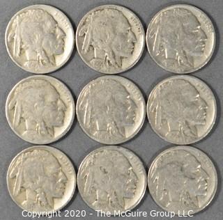 (9) Buffalo Nickels