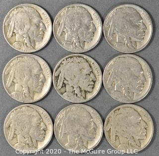 (9) Buffalo Nickels