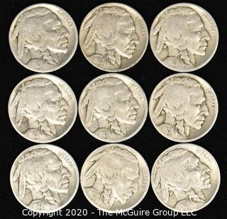 (9) Buffalo Nickels