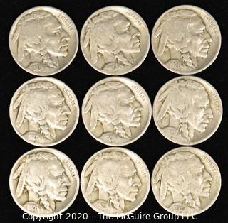 (9) Buffalo Nickels