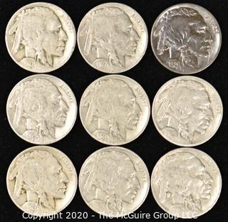 (9) Buffalo Nickels