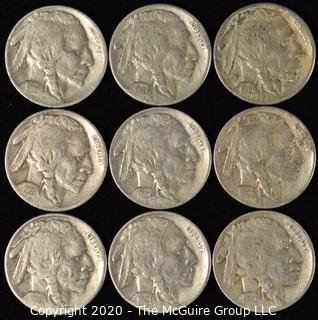 (9) Buffalo Nickels