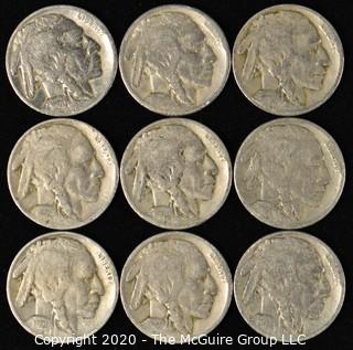 (9) Buffalo Nickels