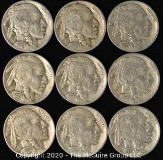 (9) Buffalo Nickels