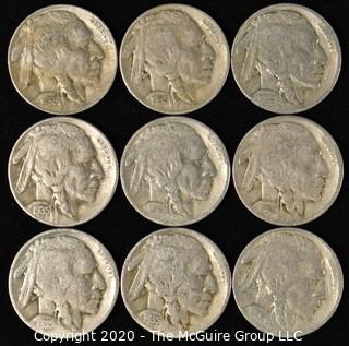 (9) Buffalo Nickels